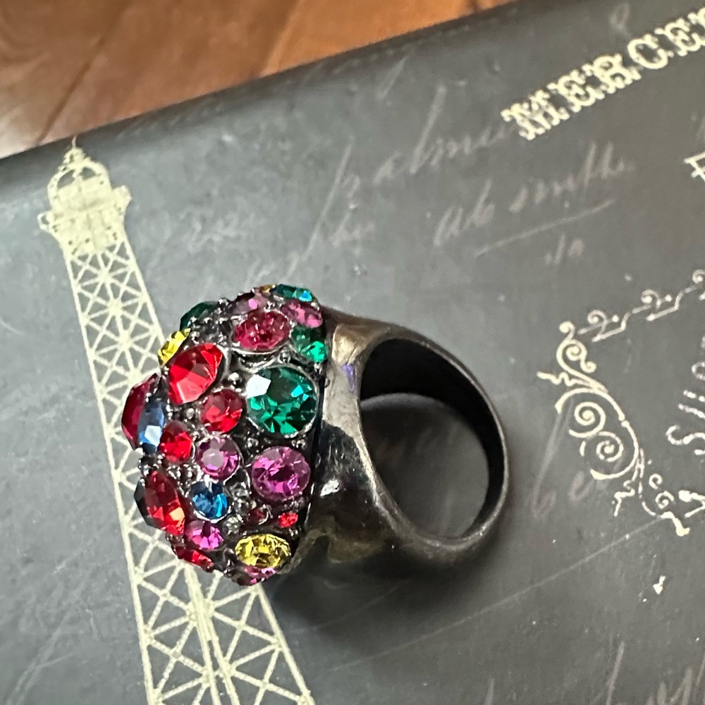Multicolor Crystal Statement Ring - Picture 4 of 4